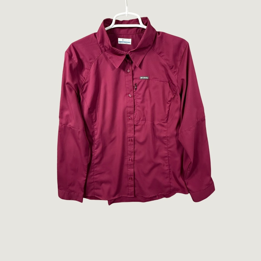 Columbia Silver Ridge Lite Long Sleeve Shirt Magenta Pink XL
